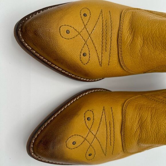 Sundance 67 mustard leather ankle booties - Picture 2 of 6